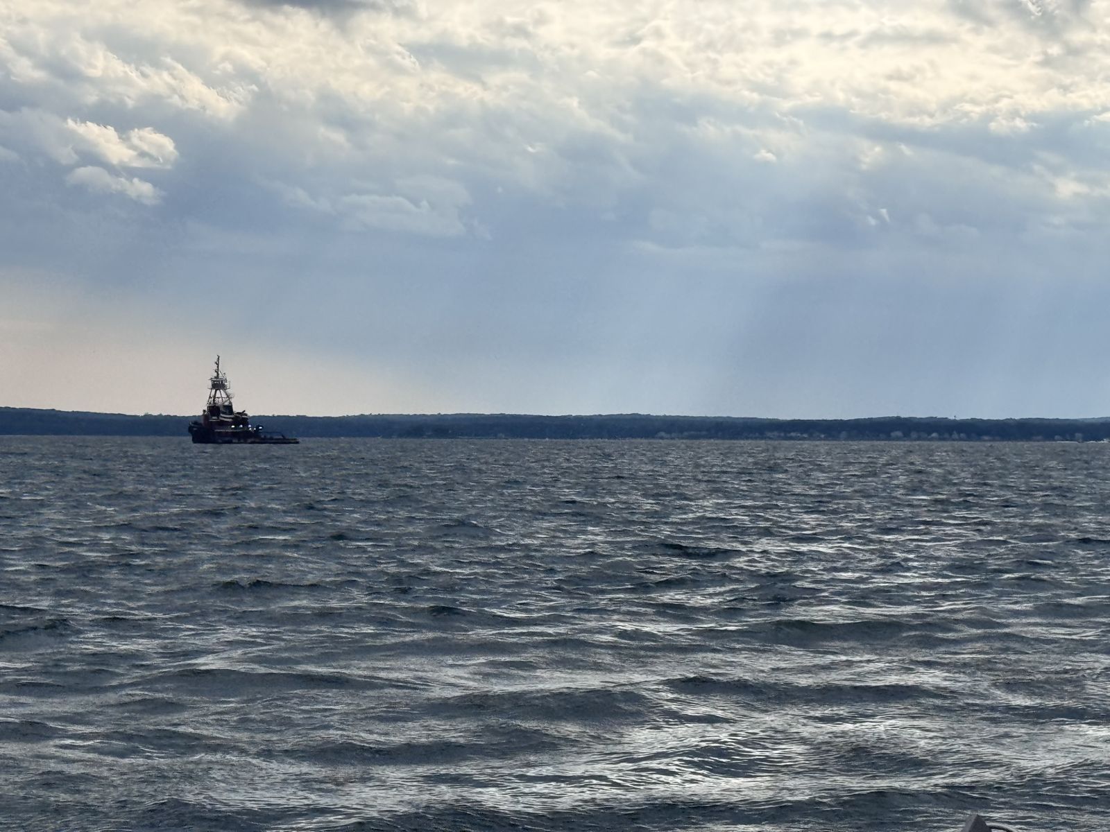 Narragansett Bay, weather coming in.